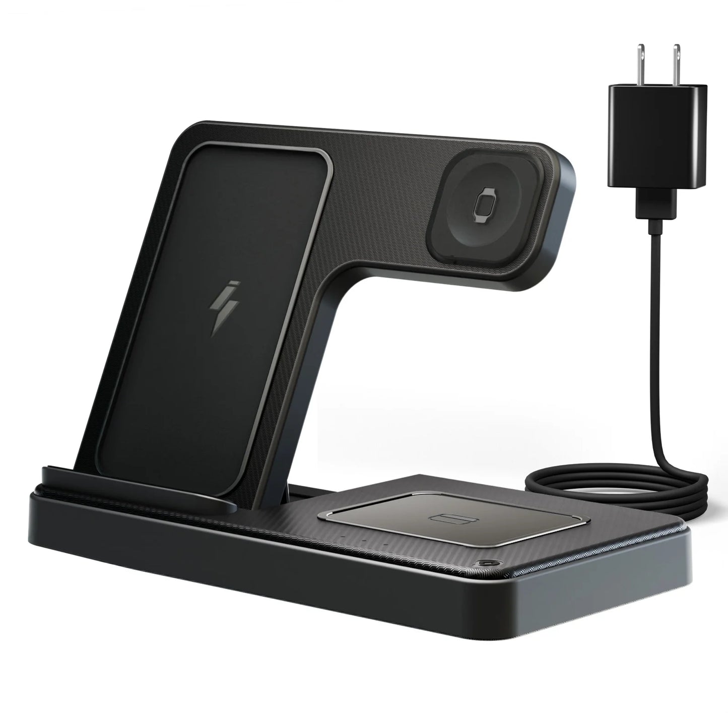 3-in-1 Magnetic Charging Stand – Wireless, Fast & Compact for Desk or Nightstand