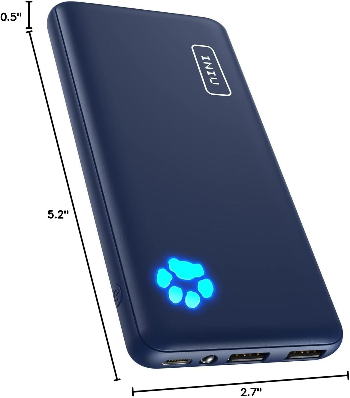Portable Charger, USB C Slimmest & Lightest Triple 3A High-Speed 10000Mah Power Bank