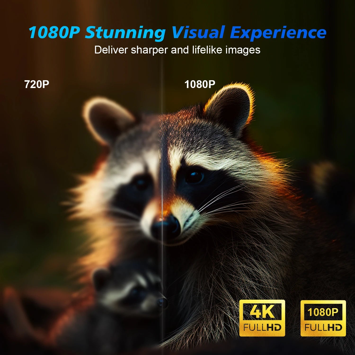HY350 Pro Smart Projector – 580 ANSI Lumens | Auto Focus | 4K Support + Android 11