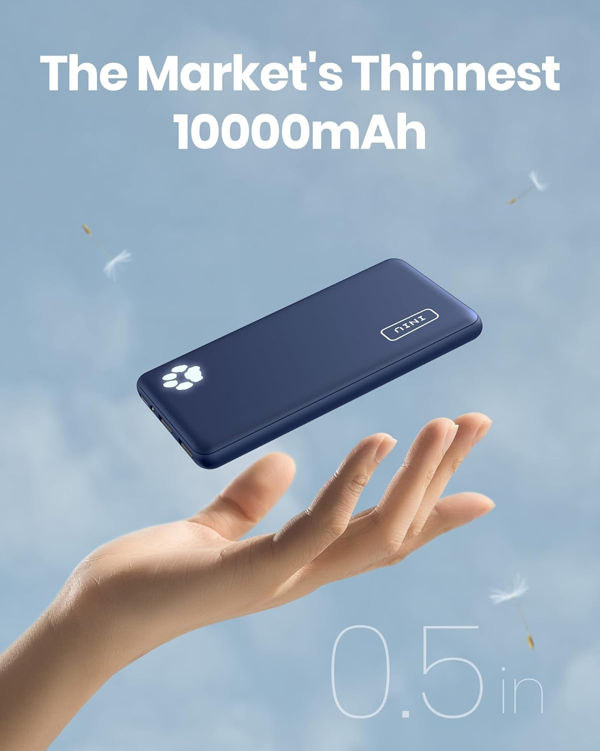 Portable Charger, USB C Slimmest & Lightest Triple 3A High-Speed 10000Mah Power Bank