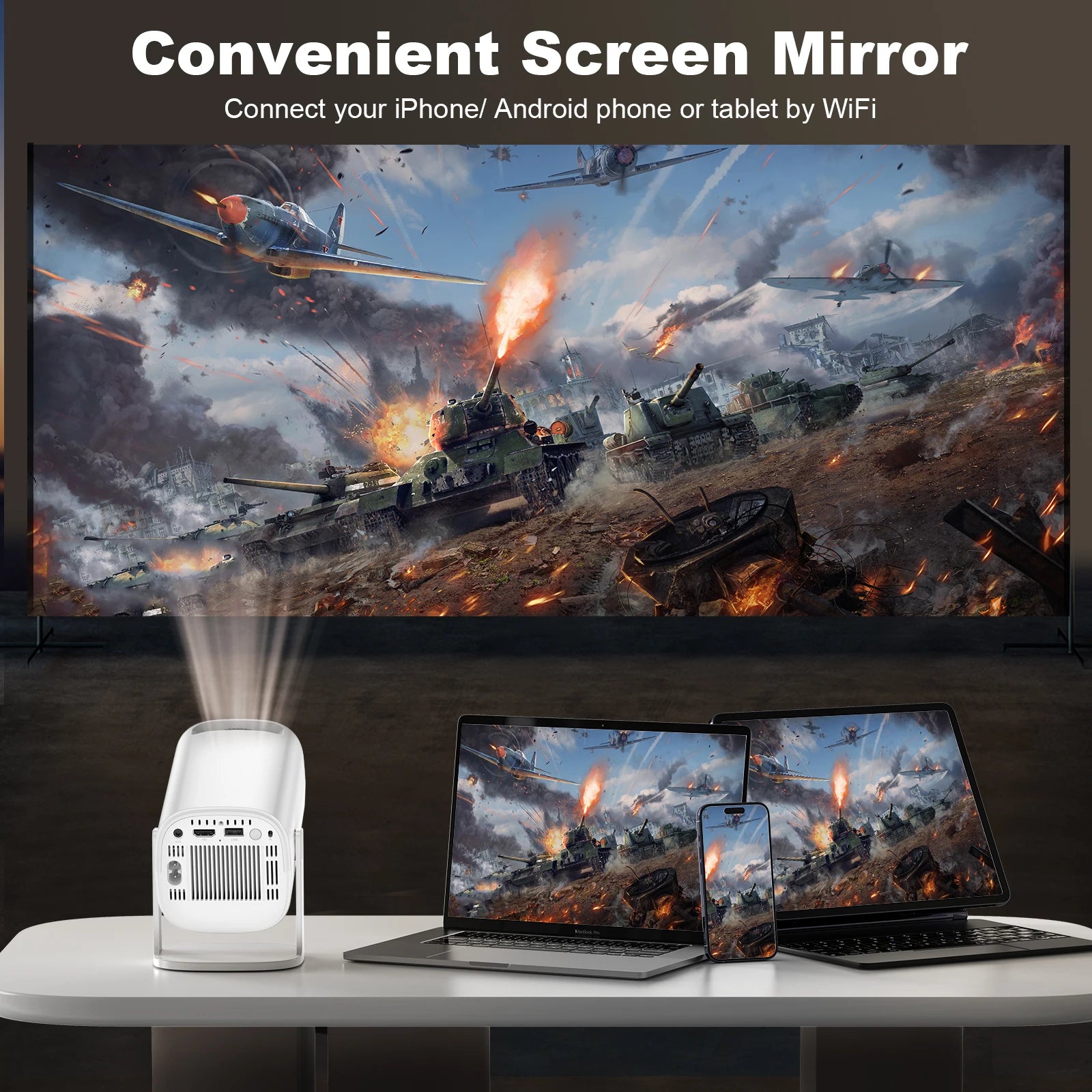 P30 Mini Smart Projector – 4K Support | Android 11 | Home Cinema in Your Pocket